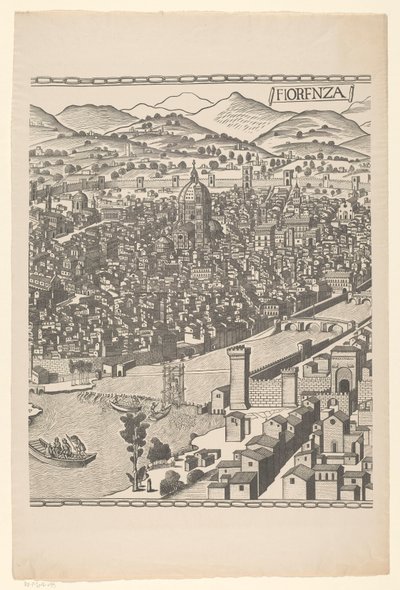 Udsigt over Firenze (midterste del) Fiorenza (titel på objekt) af Reichsdruckerei