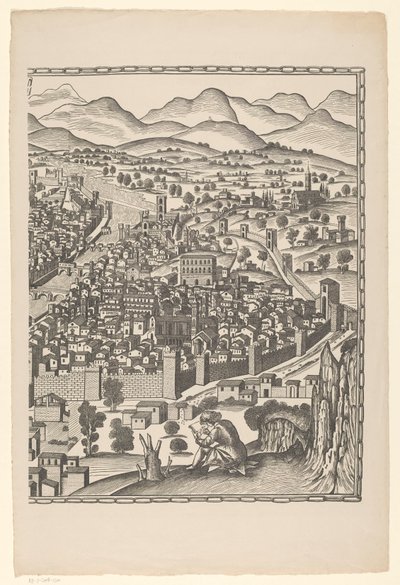Udsigt over Firenze (højre del) Fiorenza (titel på objekt) af Reichsdruckerei