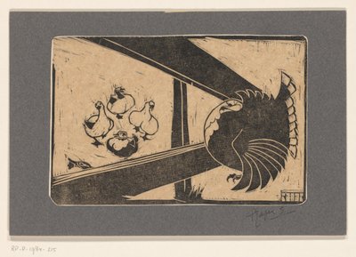 Kalkun og ænder ved hegnet af Reijer Stolk (signed by artist)