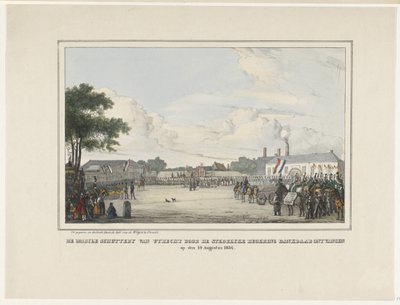 Mobile Gun of Utrecht blev med taknemmelighed modtaget af den kommunale regering. den 19. august 1834 (titel på objekt) af Reinier Craeyvanger