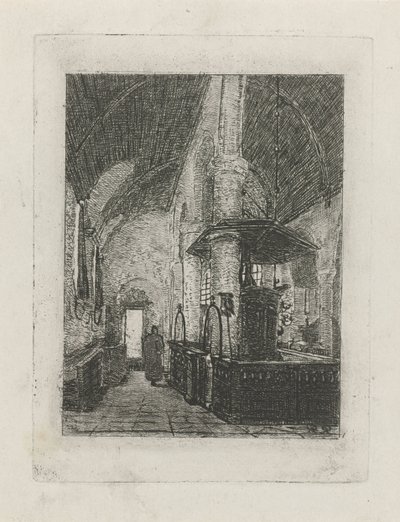 Kerkinterieur af Reinier Evert Johannes Roeterink