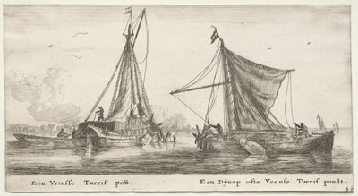 Amsterdams skibe: En frisisk tørvepram. Dÿnop, nær Veensche Tørvedammen. af Reinier Nooms