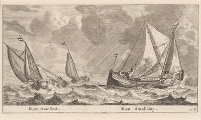 En Damschuit og en "Smalschip" af Reinier Nooms, called Zeeman