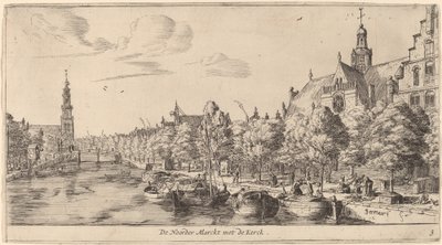Noordenmarkt med Noorden Kerk (The Noorder Marckt with the Kerck) af Reinier Nooms, called Zeeman