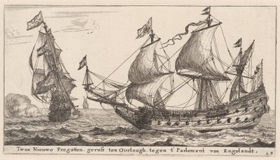 To hollandske fregatter af Reinier Nooms, called Zeeman