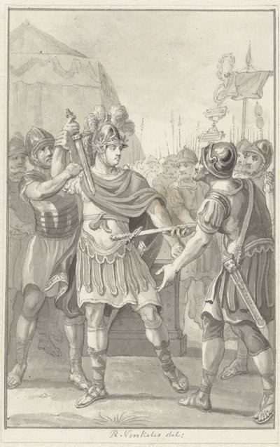 Germanicus lover Tiberius troskab af Reinier Vinkeles (I)