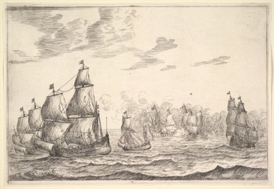 Søslagsscene, 1600-tallet. af Reinier Zeeman