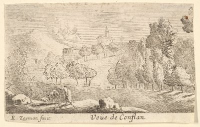 Veüe de Conflans, midten af 1600-tallet. af Reinier Zeeman