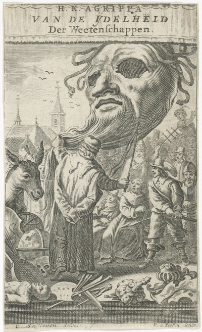 Tegnefilm om kunst Titelblad for: J. Oudaen, Agrippa, Fra Videnskabernes Forfængelighed, 1661 af Reinier van Persijn