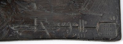 Stor giraf med sænket hoved, modelleret 1909-10, støbt før 1913 (bronze) (se også 3084918-43) af Rembrandt Bugatti