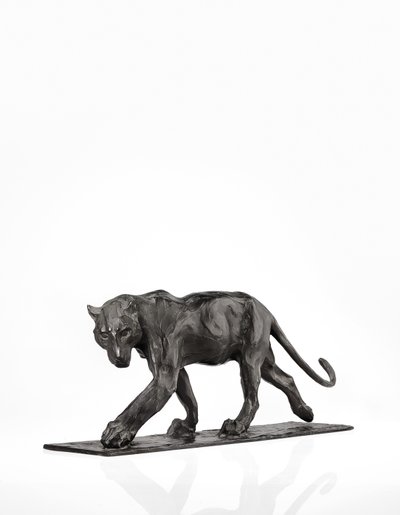 Panther walking, bagben hævet, ca. 1904 (patineret bronze) af Rembrandt Bugatti