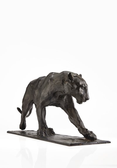 Panther walking, bagben hævet, ca. 1904 (patineret bronze) af Rembrandt Bugatti
