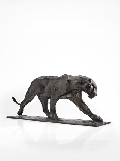 Panther walking, bagben hævet, ca. 1904 (patineret bronze) af Rembrandt Bugatti