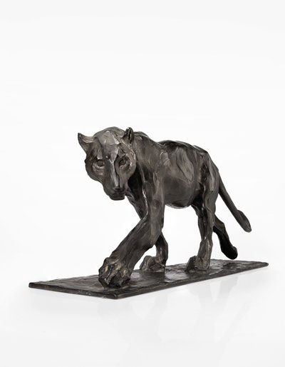 Panther walking, bagben hævet, ca. 1904 (patineret bronze) af Rembrandt Bugatti