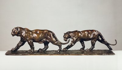 To Jaguarer (bronze) af Rembrandt Bugatti