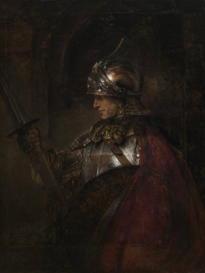 En mand i rustning af Rembrandt Harmensz. van Rijn