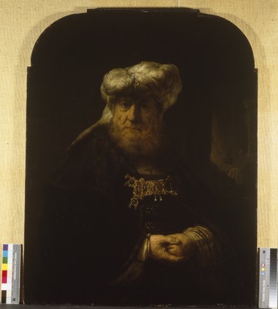 En mand i orientalsk dragt, omkring 1639 (olie på træpanel) af Rembrandt Harmensz. van Rijn