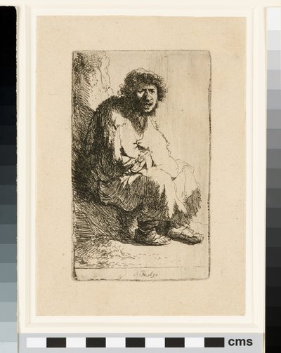Tigger sidder på en bank af Rembrandt van Rijn
