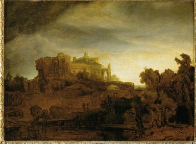 Slot i tusmørke ... af Rembrandt Harmensz. van Rijn