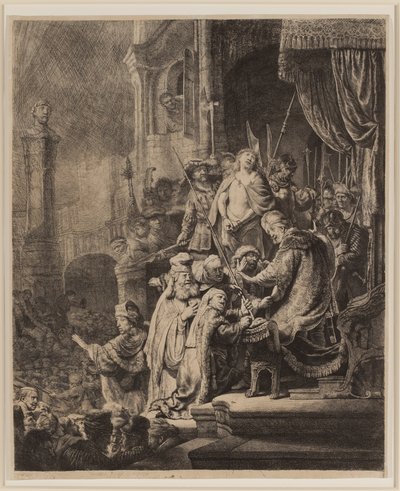 Kristus før Pilatus: Stor tallerken af Rembrandt van Rijn