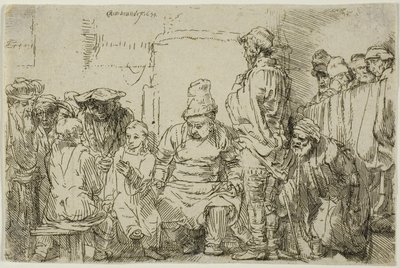 Kristus sidder og diskuterer med lægerne af Rembrandt Harmensz. van Rijn