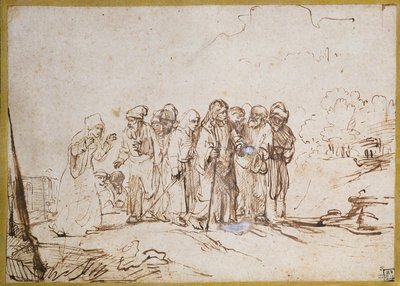 Kristus og den kanaanæiske kvinde af Rembrandt van Rijn