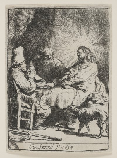 Kristus ved Emmaus: Den mindre tallerken af Rembrandt van Rijn
