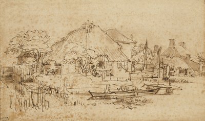Sommerhus ved siden af en kanal, ca. 1650?-53 af Rembrandt van Rijn