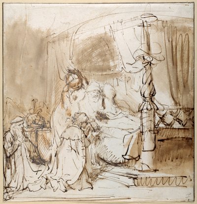 Davids befaling til Salomon (pen og blæk med vask på papir) af Rembrandt Harmensz. van Rijn