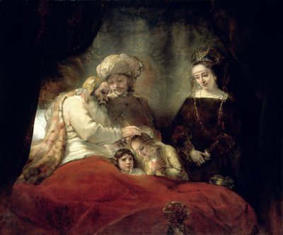 Jakob velsigner Josefs sønner af Rembrandt van Rijn