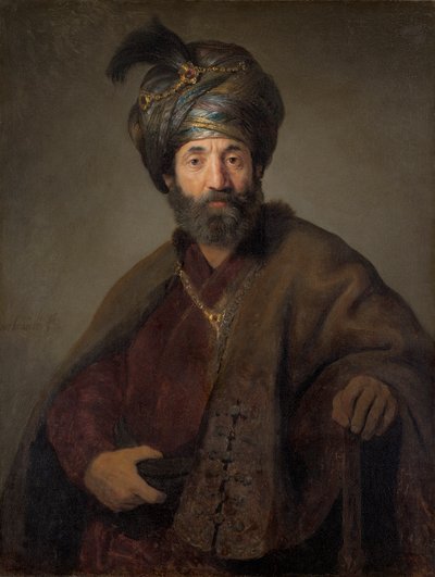 Mand i orientalsk kostume, ca. 1635 (olie på lærred) af Rembrandt van Rijn