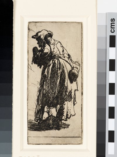 Gammel tiggerkvinde med græskar, ca. 1629 (radering) af Rembrandt van Rijn