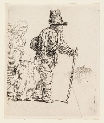 Bondefamilien på Vagabonden, ca. 1652 (radering på cremefarvet papir) af Rembrandt Harmensz. van Rijn