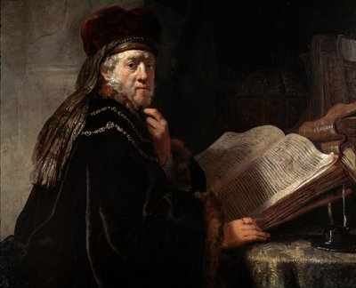 Portræt af de vise (Portrættet af en rabbiner) (olie på lærred af Rembrandt van Rijn
