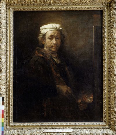 Rembrandt ældes foran et staffeli (1660). af Rembrandt van Rijn