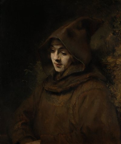 Rembrandts søn Titus i en munkevane af Rembrandt van Rijn