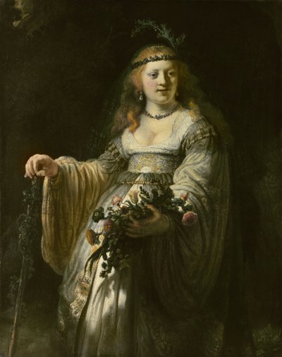 Saskia van Uylenburgh i arkadisk kostume af Rembrandt van Rijn