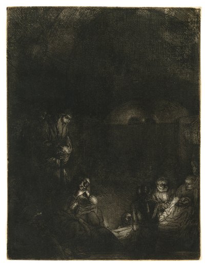 The Entombment, ca. 1654 (ætsning med drypoint & burin) af Rembrandt Harmensz. van Rijn