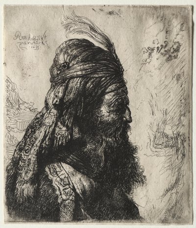 Det tredje orientalske hoved af Rembrandt Harmensz. van Rijn