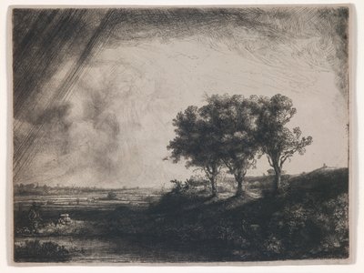 De tre træer af Rembrandt Harmensz. van Rijn
