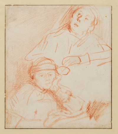 To studier af Saskia, 1636 - 1637 ca af Rembrandt van Rijn