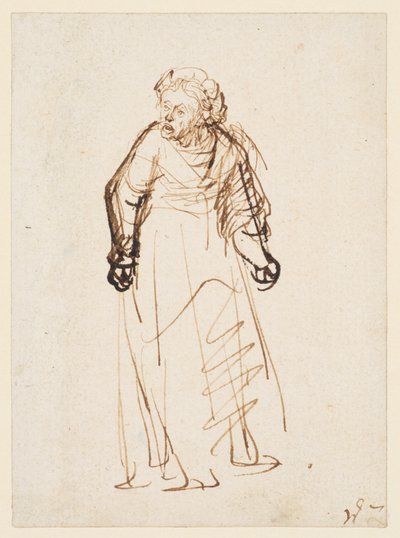 Nainen moitti (kynä ja muste paperille) af Rembrandt Harmensz. van Rijn