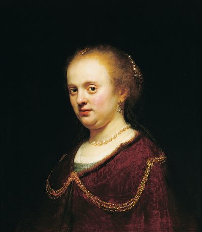 Ung kvinde med en guldkæde af Rembrandt Harmensz. van Rijn