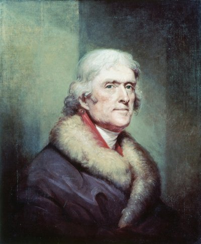 Portræt af Thomas Jefferson (1743 - 1826) af Peale Rembrandt (1778 - 1860). af Rembrandt Peale