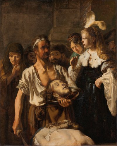 Salome modtager Johannes Døberens hoved af Rembrandt van Rijn (circle of)