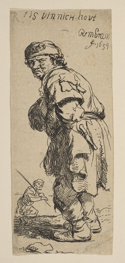 A Peasant Calling Out: T is vinnich kout, 1634. af Rembrandt van Rijn