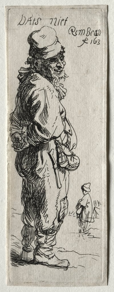 En bonde svarer: det er ingenting, sandsynligvis 1634. af Rembrandt van Rijn