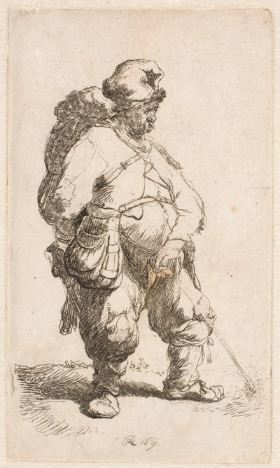 En mand, der tisser af Rembrandt van Rijn