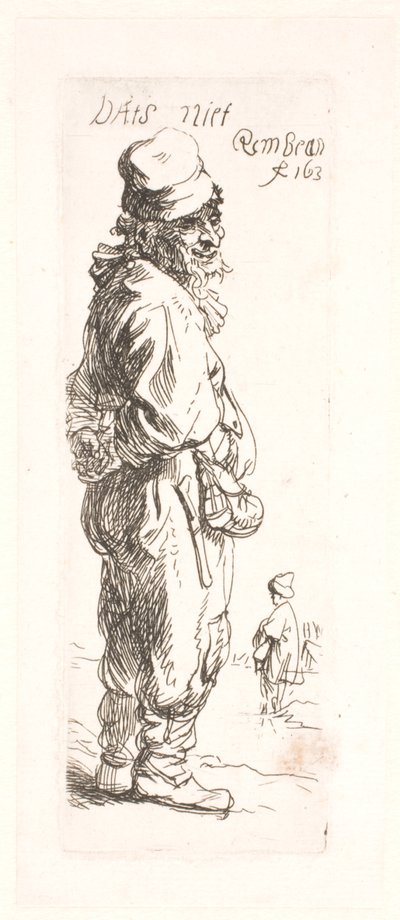 En bonde: den anden i parret, der svarer af Rembrandt van Rijn