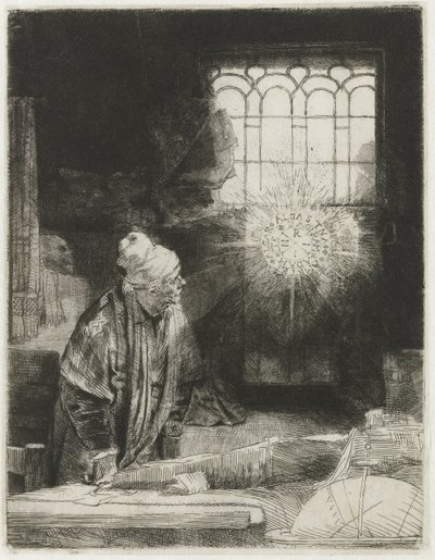 En lærd i sit studie af Rembrandt van Rijn
